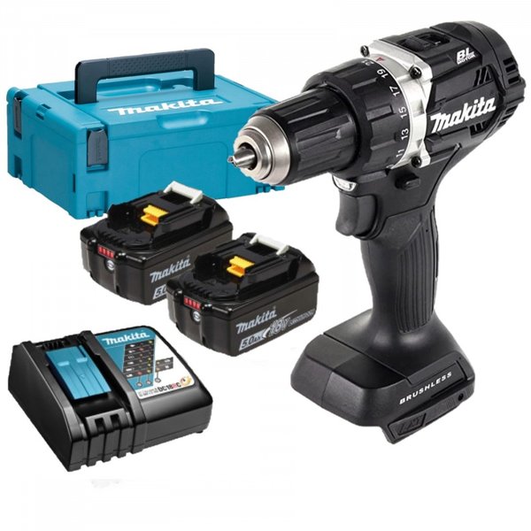 Makita DDF484RTJB 18V Brushless Schroef- boormachine set 2x5Ah in Mbox - Limited Edition